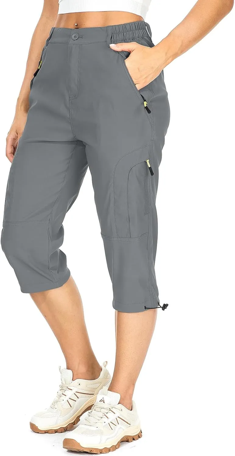 Women's Cargo Capris Pants Casual Hiking Pants Lightweight Quick Dry Travel Summer Pants for Women