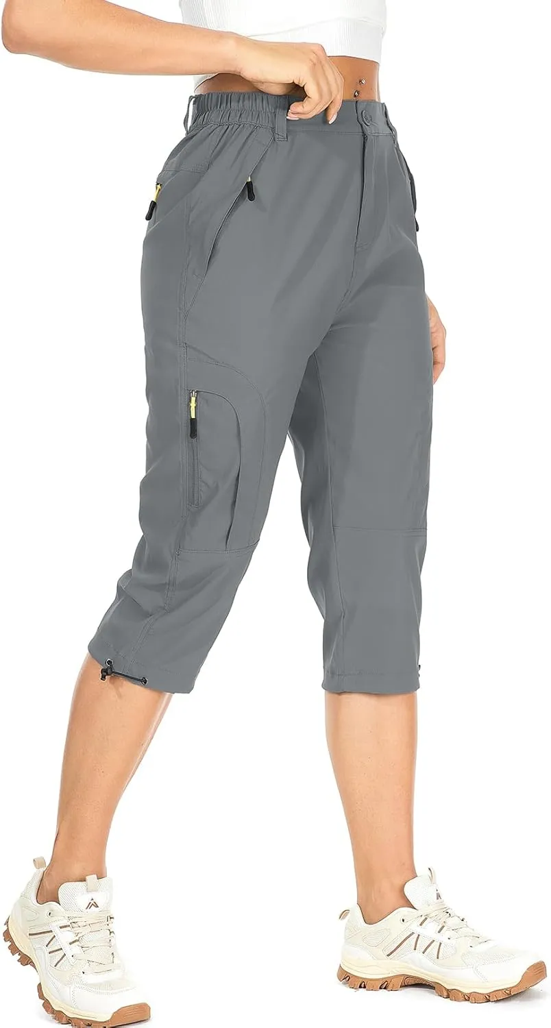 Women's Cargo Capris Pants Casual Hiking Pants Lightweight Quick Dry Travel Summer Pants for Women