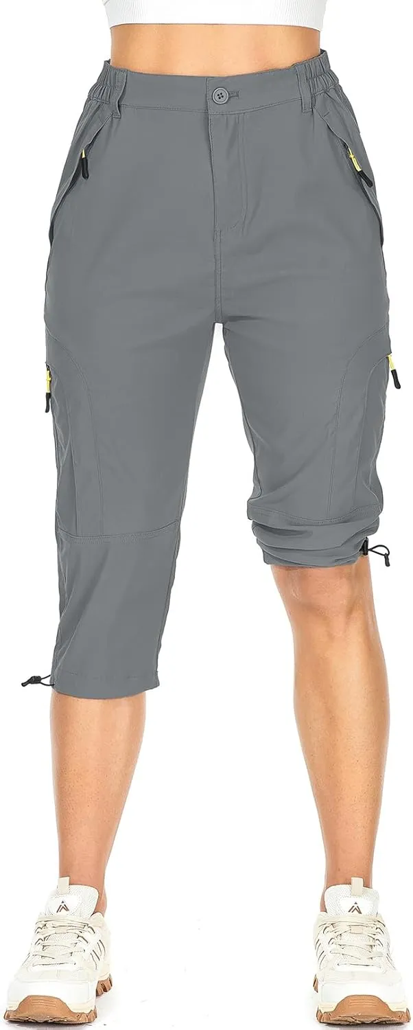 Women's Cargo Capris Pants Casual Hiking Pants Lightweight Quick Dry Travel Summer Pants for Women