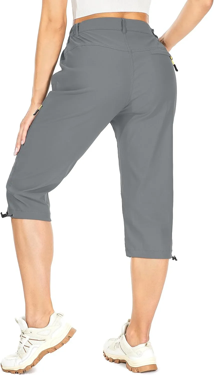 Women's Cargo Capris Pants Casual Hiking Pants Lightweight Quick Dry Travel Summer Pants for Women