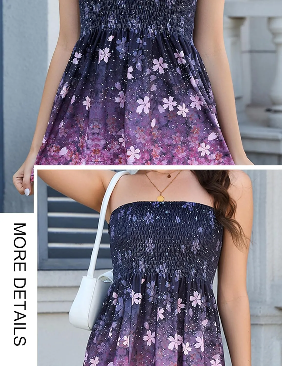 Womens Smocked Strapless Bandeau Tank Tops Floral Tube Tops Backless Bandeau Tunic Tops Sleeveless Shirts