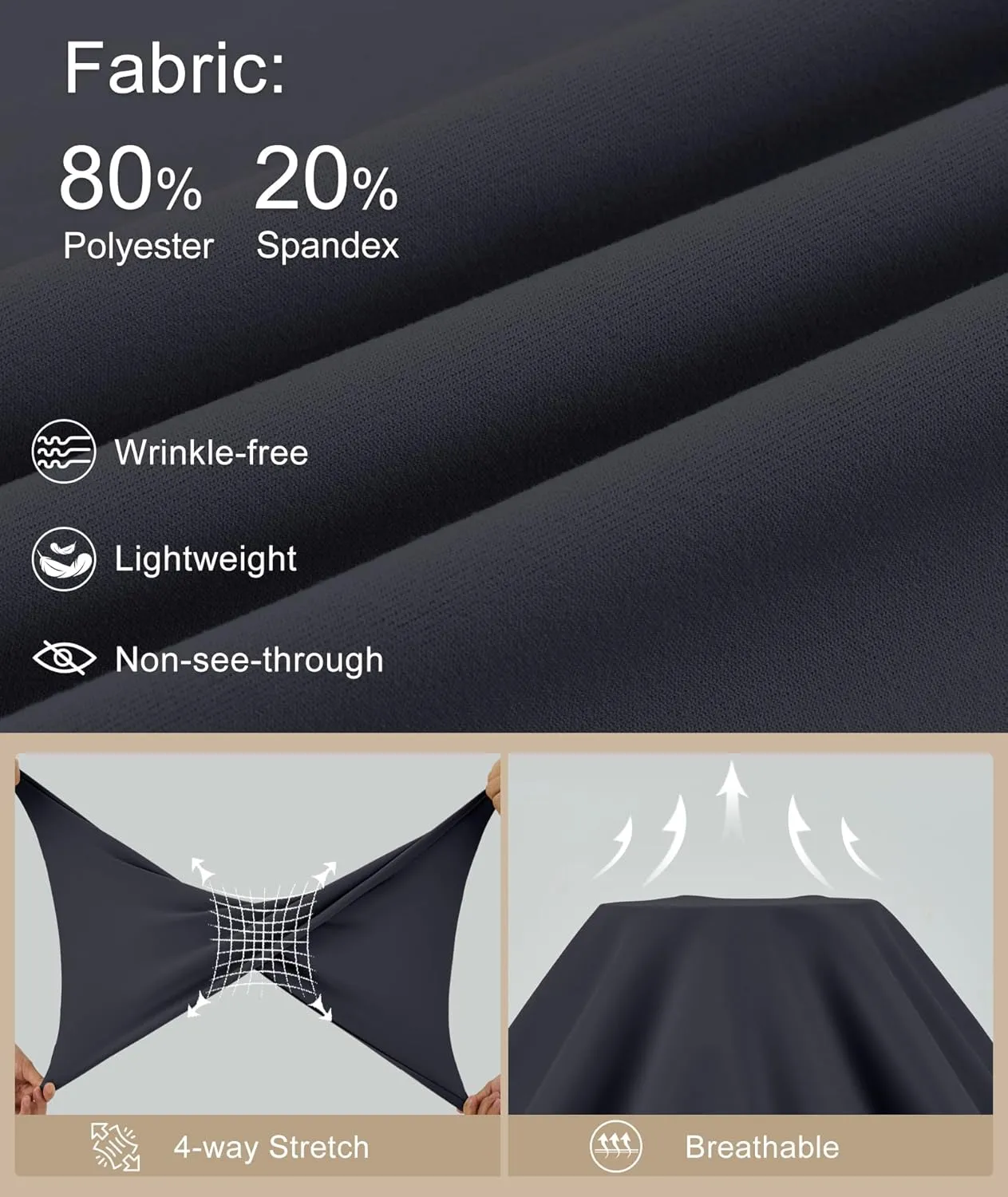 Womens Wide Leg Pants Pull On High Waist Stretch Dress Business Casual Yoga Work Pants with 5 Pockets