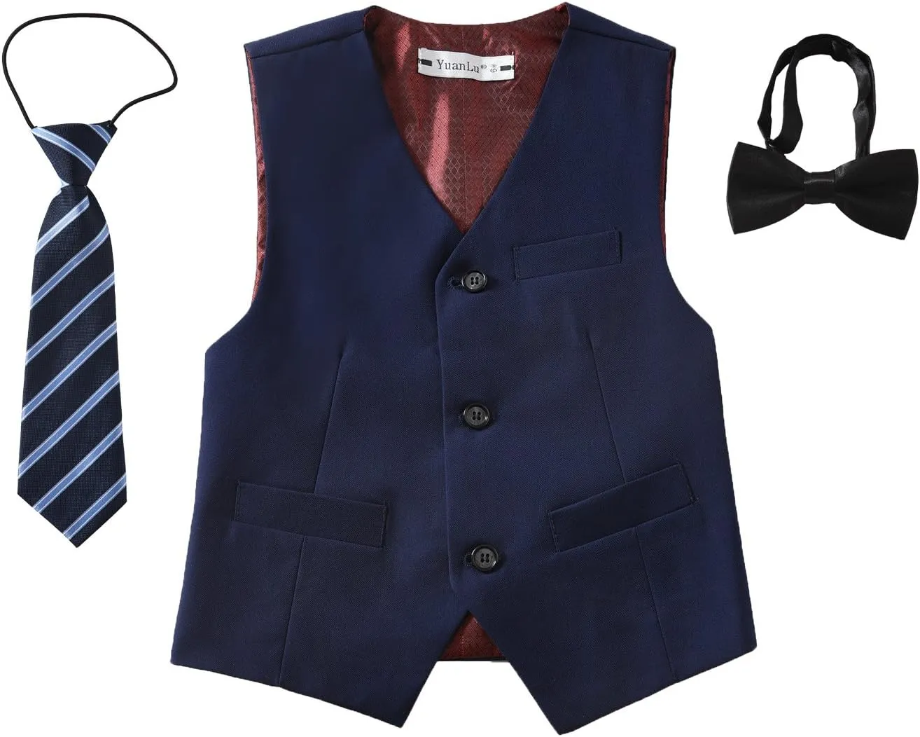 YuanLu Kids Suits for Boys Tuxedo Wedding Ring Bearer Outfit Boy Toddler Suit Formal Vest Set