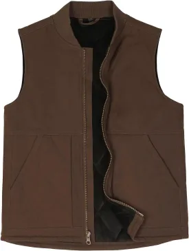 ZENTHACE Men's Arctic Quilted Lined Duck Vest Washed Full Zip Up Utility Rugged Canvas Work Vest Jacket
