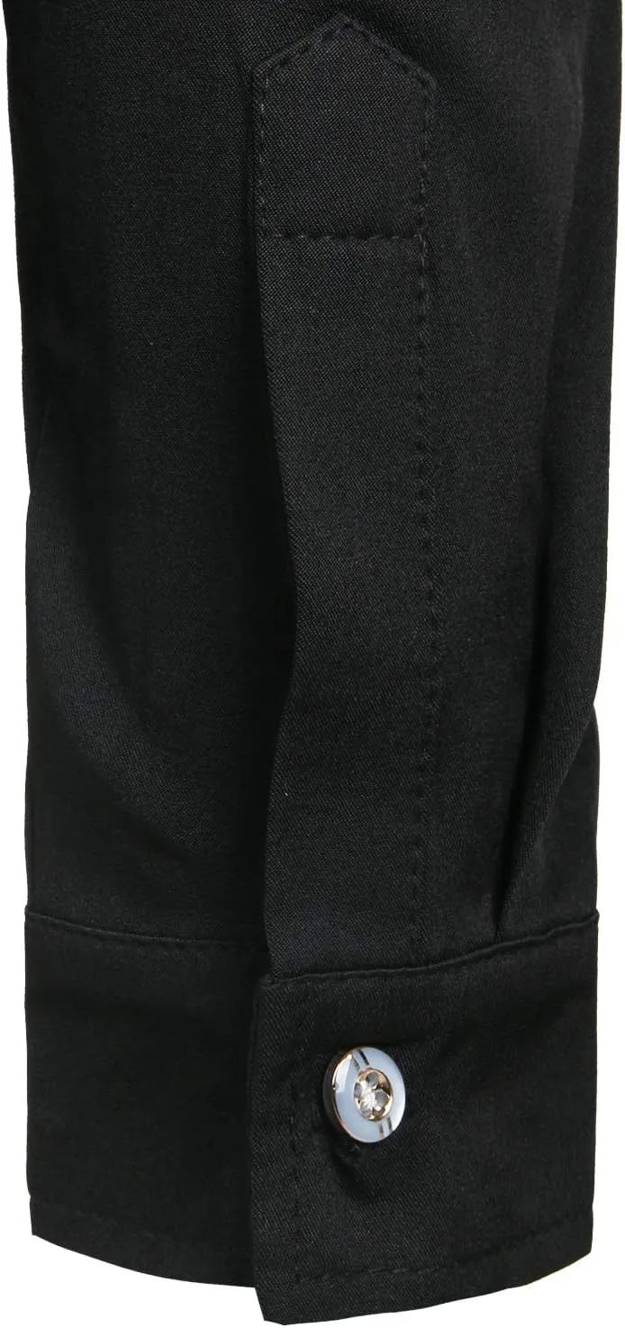 ZEROYAA Mens Slim Fit Long Sleeve Tuxedo Dress Shirts/Prom Performing Shirts